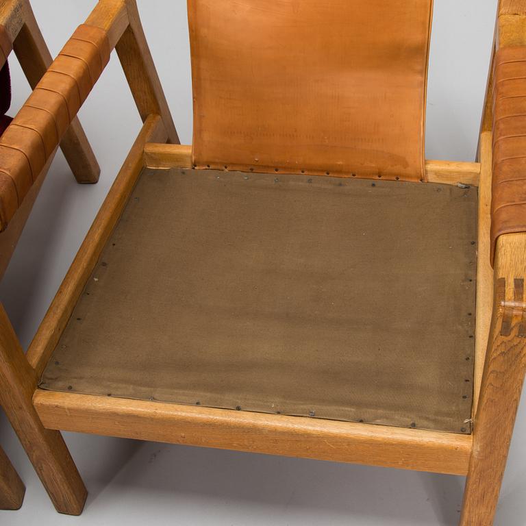 Carl Gustaf Hiort af Ornäs, fåtöljer ett par, "Rialto", Puunveisto Oy - Träsnideri Ab, 1950-talets slut.