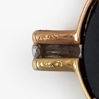 Hänge, 14K trefärgsguld och spektrolit.