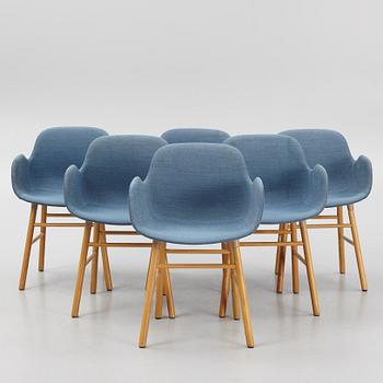 Simon Legald, a set of six armchairs, "Form", Normann Copenhagen, Denmark.