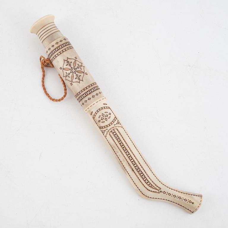 Tore Sunna, a reindeer horn knife, signed.