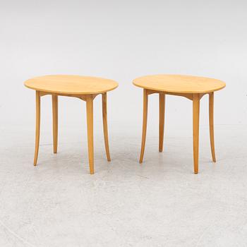 Carl Malmsten, side table, a pair, "Ovalen", Carl Löfving & Söner, Tibro.