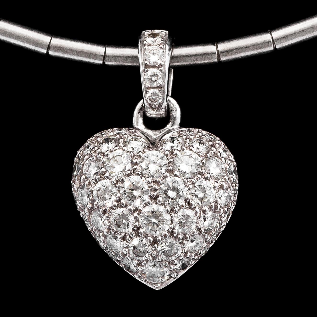 A Cartier diamond heart pendant necklace tot. app. 1.50 cts. Bukowskis