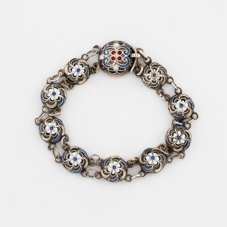 A Russian enamel bracelet.