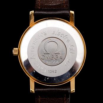 HERRARMBANDSUR, guld på stål, Omega Quartz.