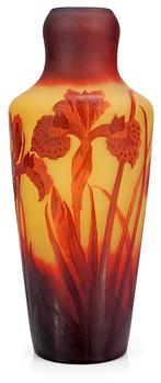 An Emile Gallé Art Nouveau cameo glass vase, Nancy, France.