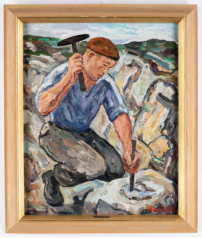 Albin Amelin, oil on canvas, signed and dated -54.