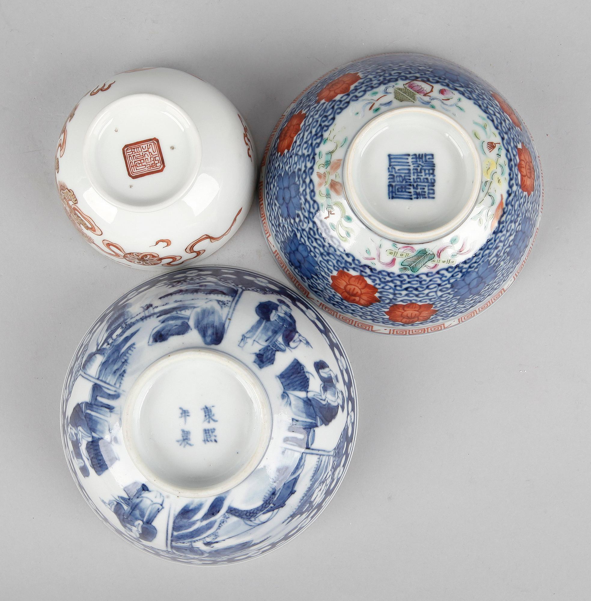 PARTI PORSLIN, 4 delar, Kina, bla Kangxi-stil, 1900/2000-tal.