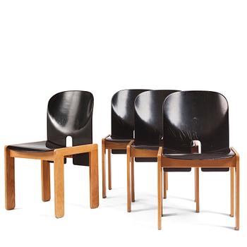 Afra & Tobia Scarpa, a set of four chairs model "121", Cassina, Italy, post 1965.