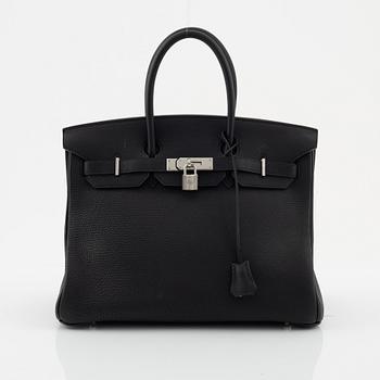 Hermes Birkin 35 Black Togo Leather Tote Bag Black