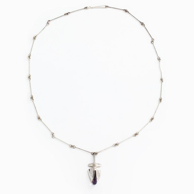Björn Weckström, a sterling silver and acrylic nacklace 'Iguana' for Lapponia 1974.