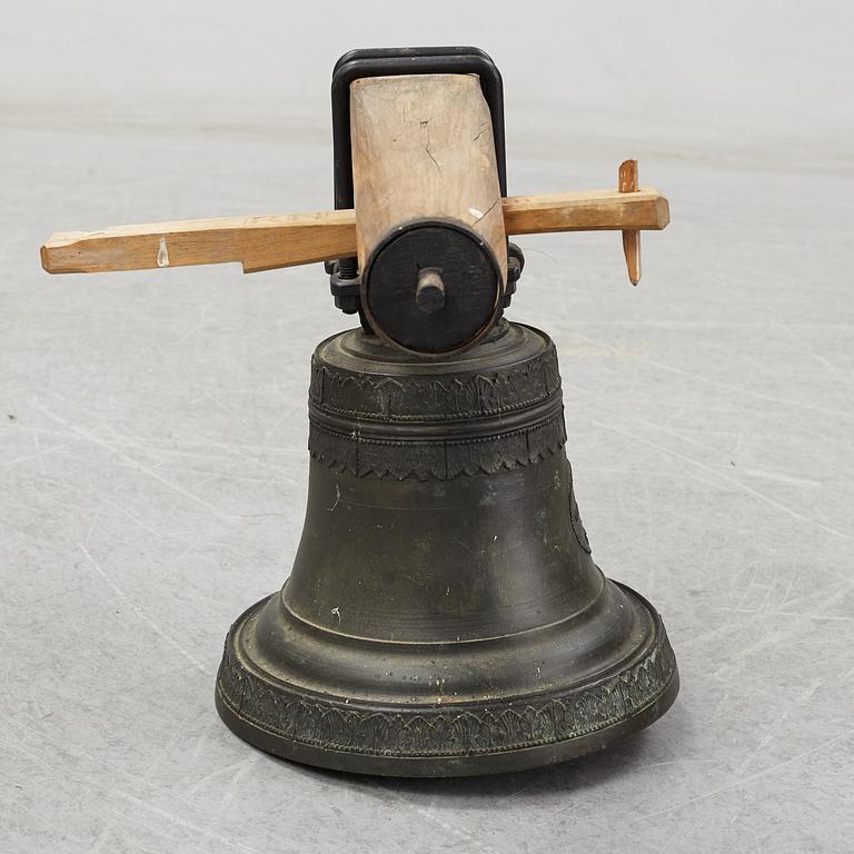 A bronze bell cast by M A Rönnblom, Jönköping 1846.