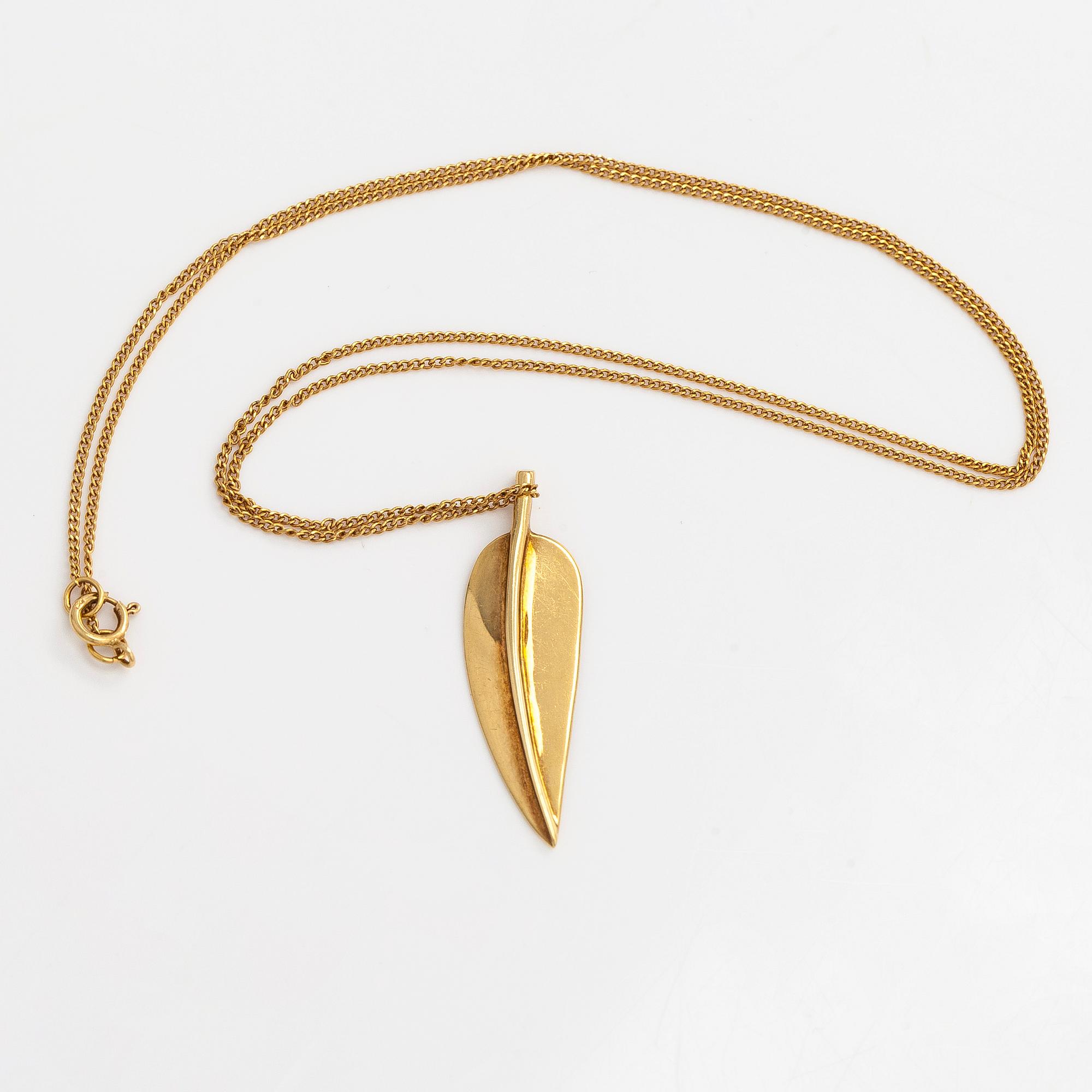 Tiffany & Co, halsband med hänge "Leaf" , 18K guld.
