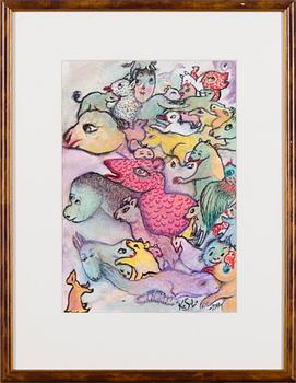 KAARINA STAUDINGER-LOPPUKAARRE, sekatekniikka, signeerattu ja päivätty 2011.