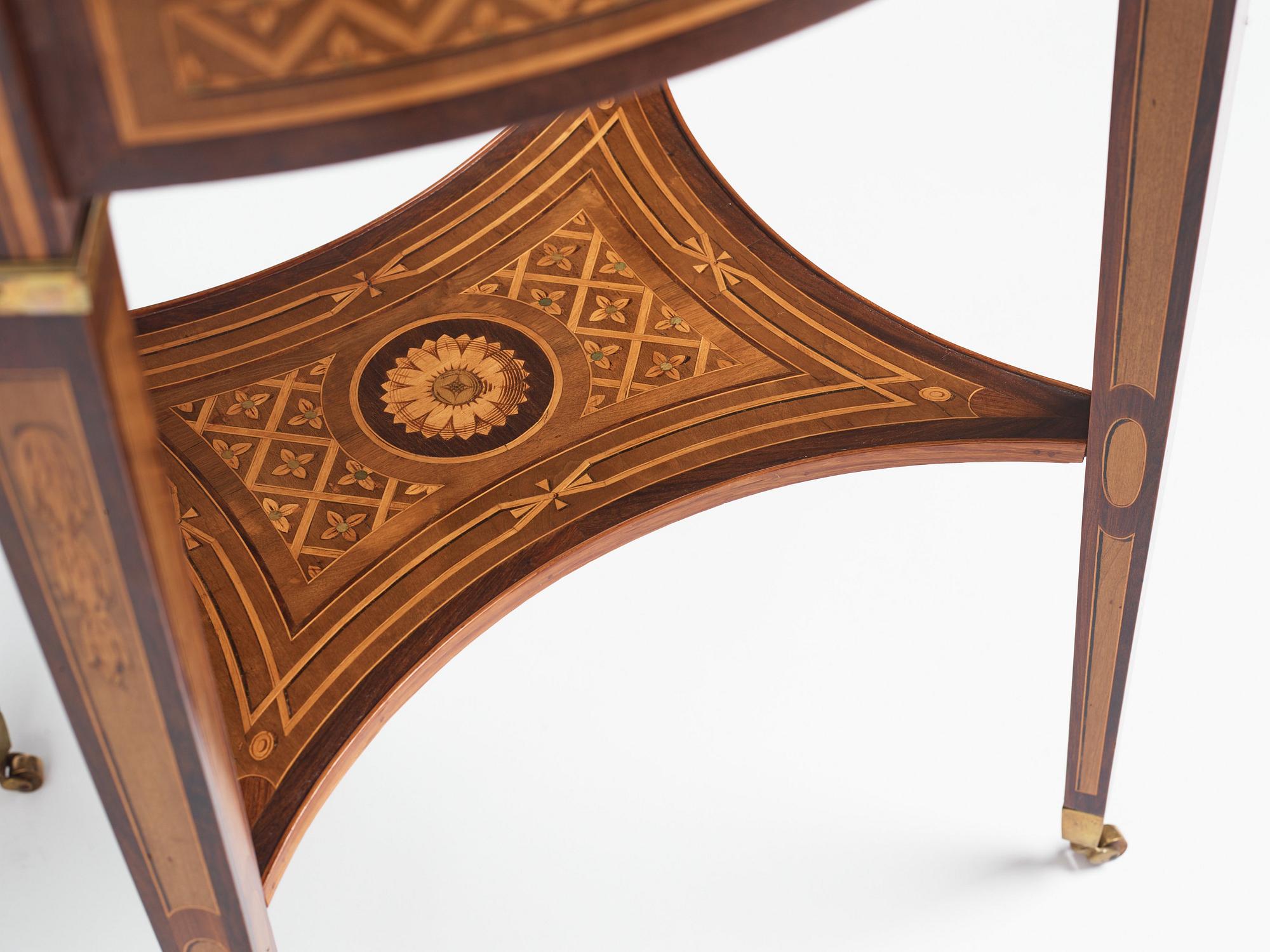 A Gustavian Tea table, by Georg Haupt (master in Stockholm 1770-1784), not signed.
