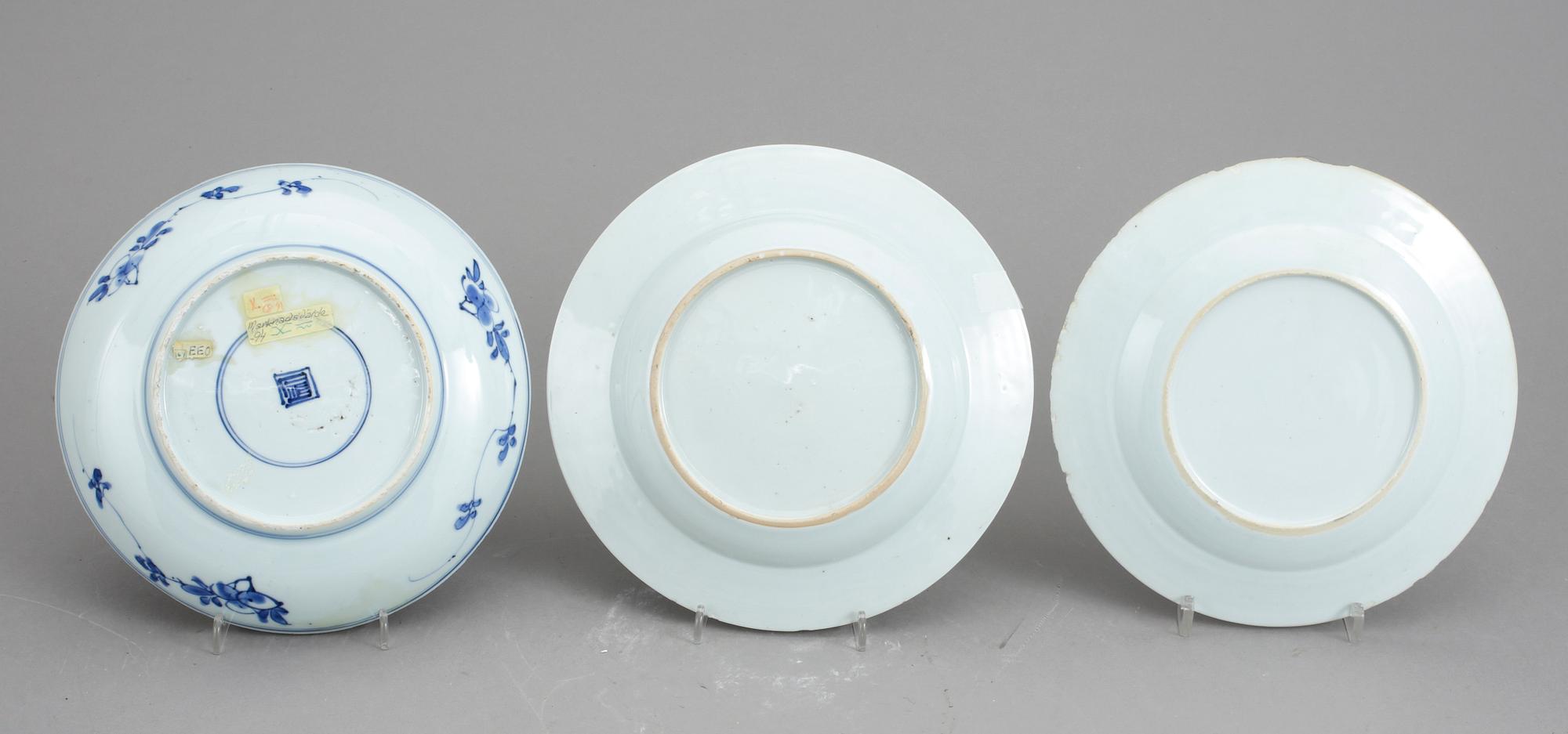 PARTI PORSLIN, 4 delar, Kangxi resp Qianlong, Kina, 1700-tal.