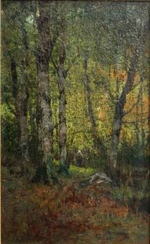 OKÄND KONSTNÄR, olja på duk, otydlig signatur, möjligen Ryssland. 1800/1900-tal.