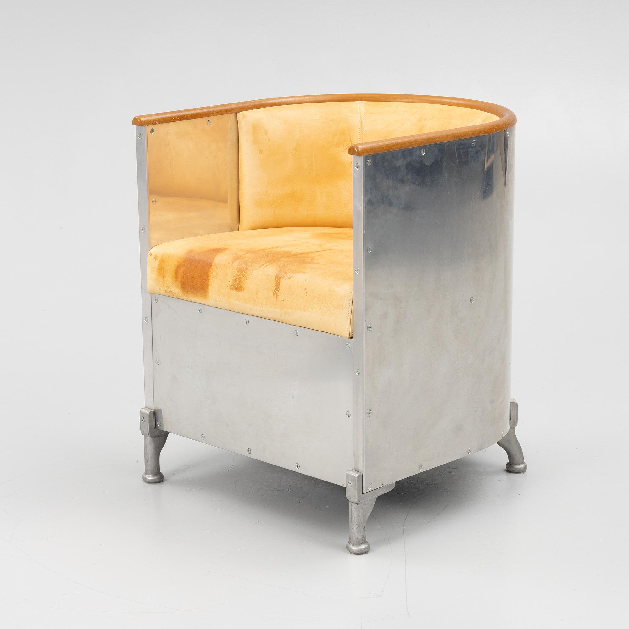 Mats Theselius, an 'Aluminiumfåtölj' armchair, Källemo, Värnamo, Sweden, after 1990.