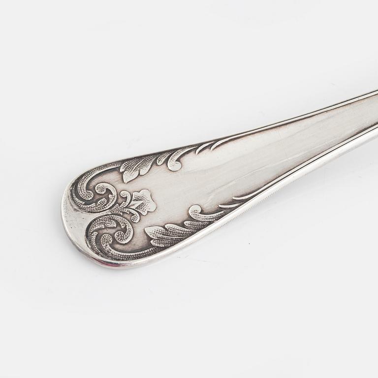 A Swedish 19th century silver plate soup ladle, mark of Carl Robert Carlström.