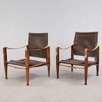 STOLAR, ett par, "Safari Chair" Kaare Klint, Danmark. Formgiven 1933. 1900-talets andra hälft.