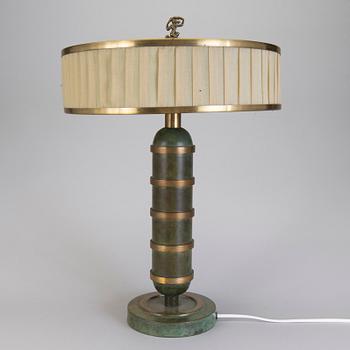 BORDSLAMPA, mässing, Sverige, 1920-tal.