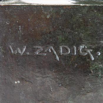 A William Zadig signed bronze sculpture.