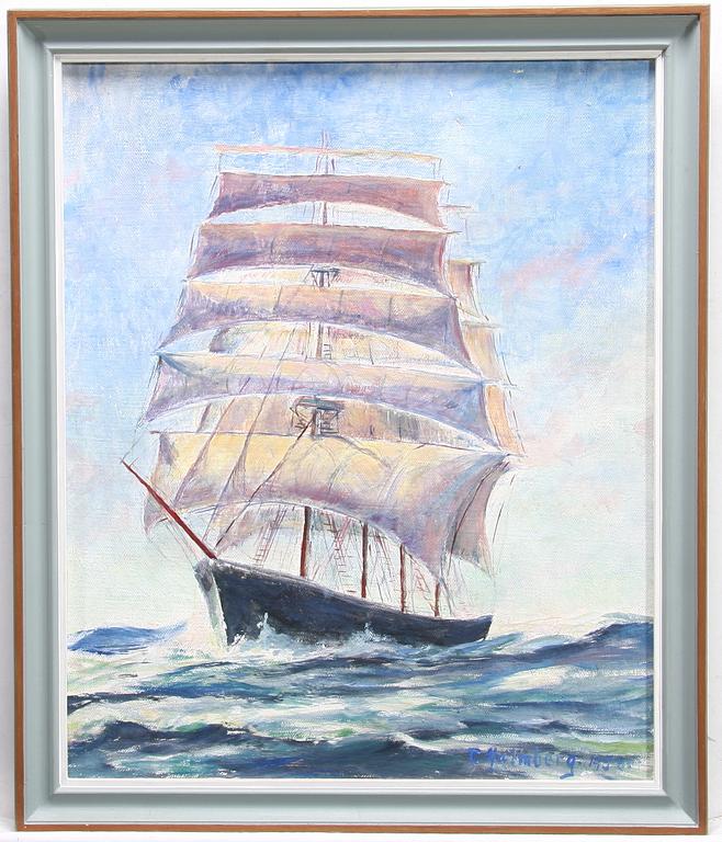 THURE MALMBERG, olja på pannå. Sign o dat 1958.