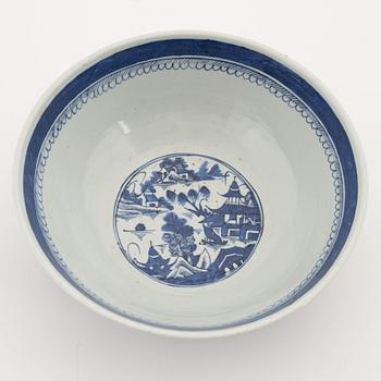 A blue and white bowl, Qing dynasty, circa 1900.