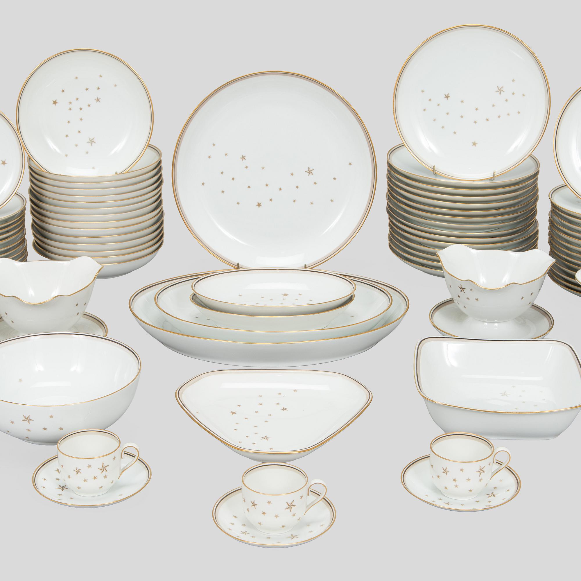 Dinner service, 86 pieces, “Milky Way”, Bing & Grøndahl, Denmark.
