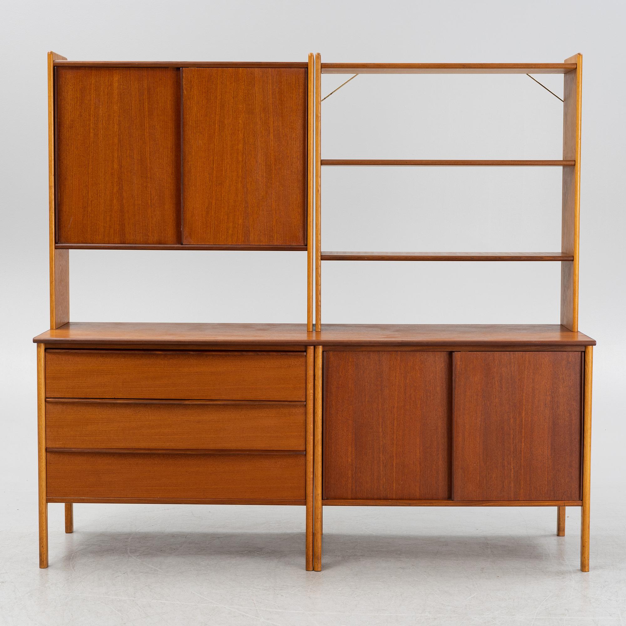 A teak veneered mid Century bookcase.