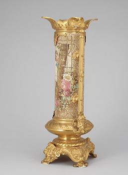 A late 19th Century creamware vase.