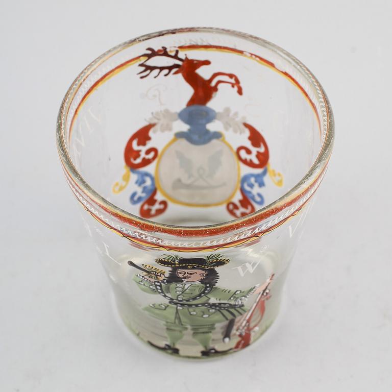 BÄGARE, glas, 1700-tal.