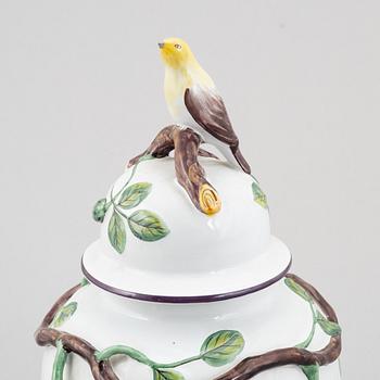 A Rococo style creamware urn with cover, Rörstrand, first half of the 20th Century.