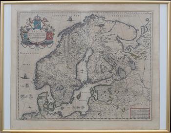 ANDERS BURE, JOAN BLAEU, map, copper engraving, Antwerpen, ca 1650-60.