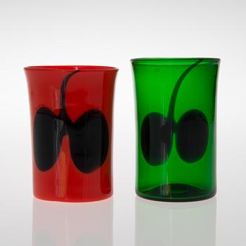 HEIKKI ORVOLA, MALJAKKOPARI, lasia, yksi signeerattu Heikki Orvola Nuutajärvi Notsjö, 1970-luvun alkupuoli.