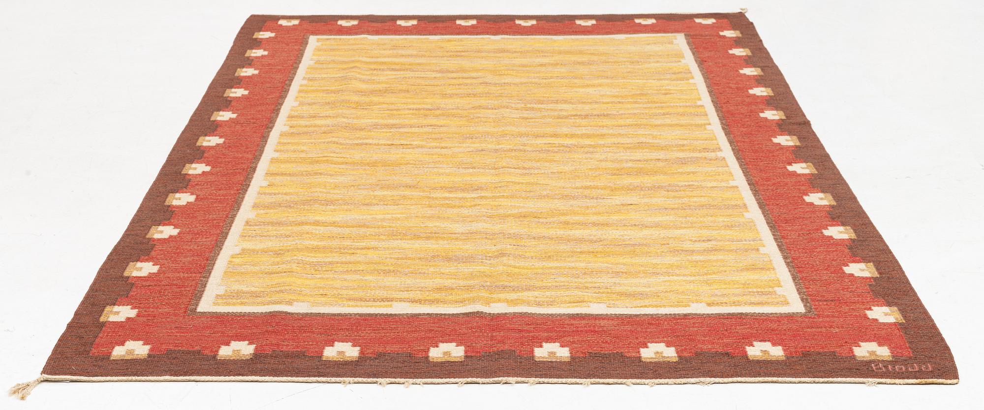 Agnes Brodd,  matta rölakan, ca 300 x 197 cm, Vittsjö, signerad Brodd.