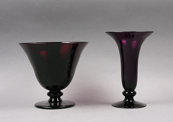 VAS samt SKÅL, glas, sent 1800-tal.