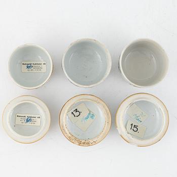 Lockburkar, 3 st, sjöfynd, porslin, Kina, qingdynasti, 1700-tal.