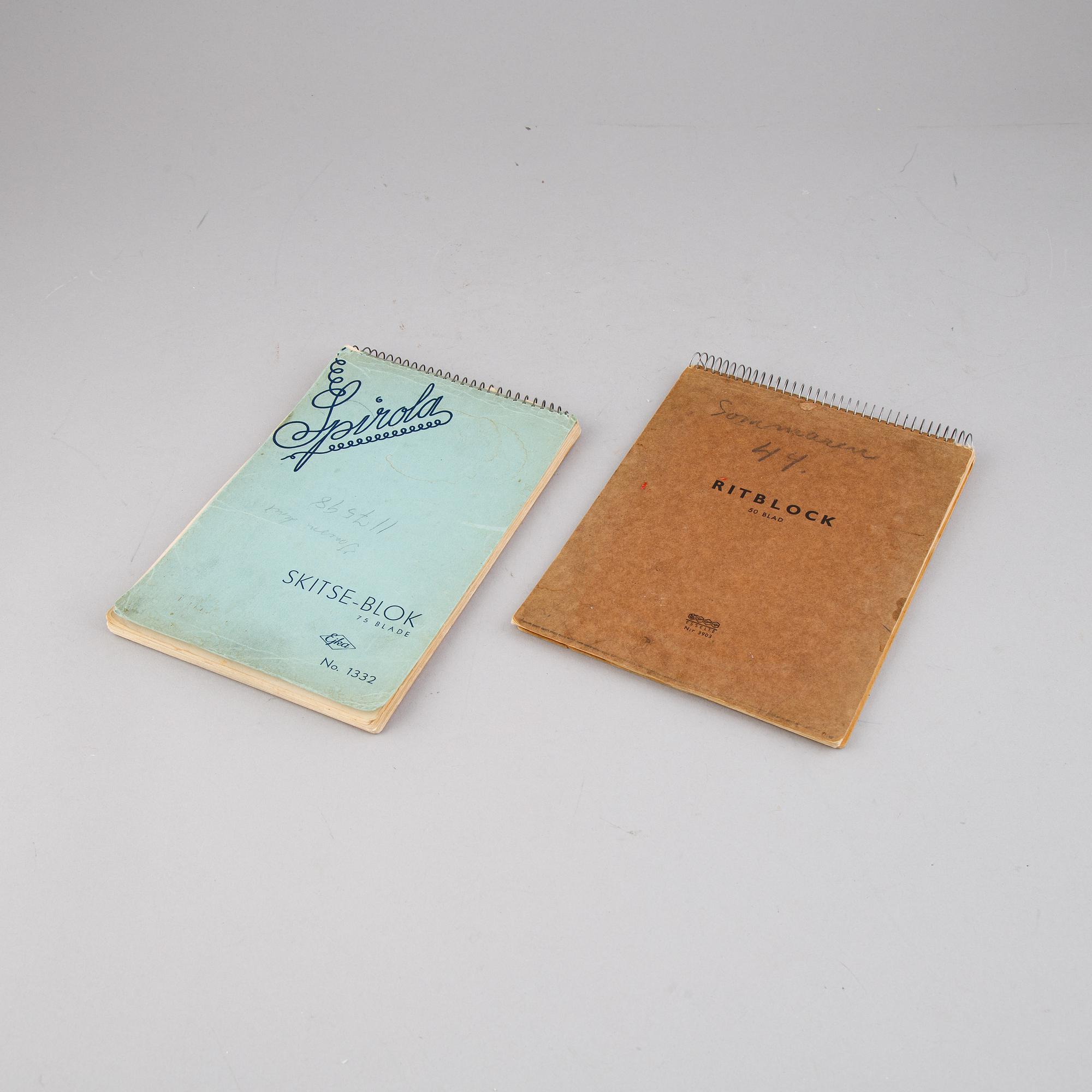 Two sketch books by Carl Kylberg.