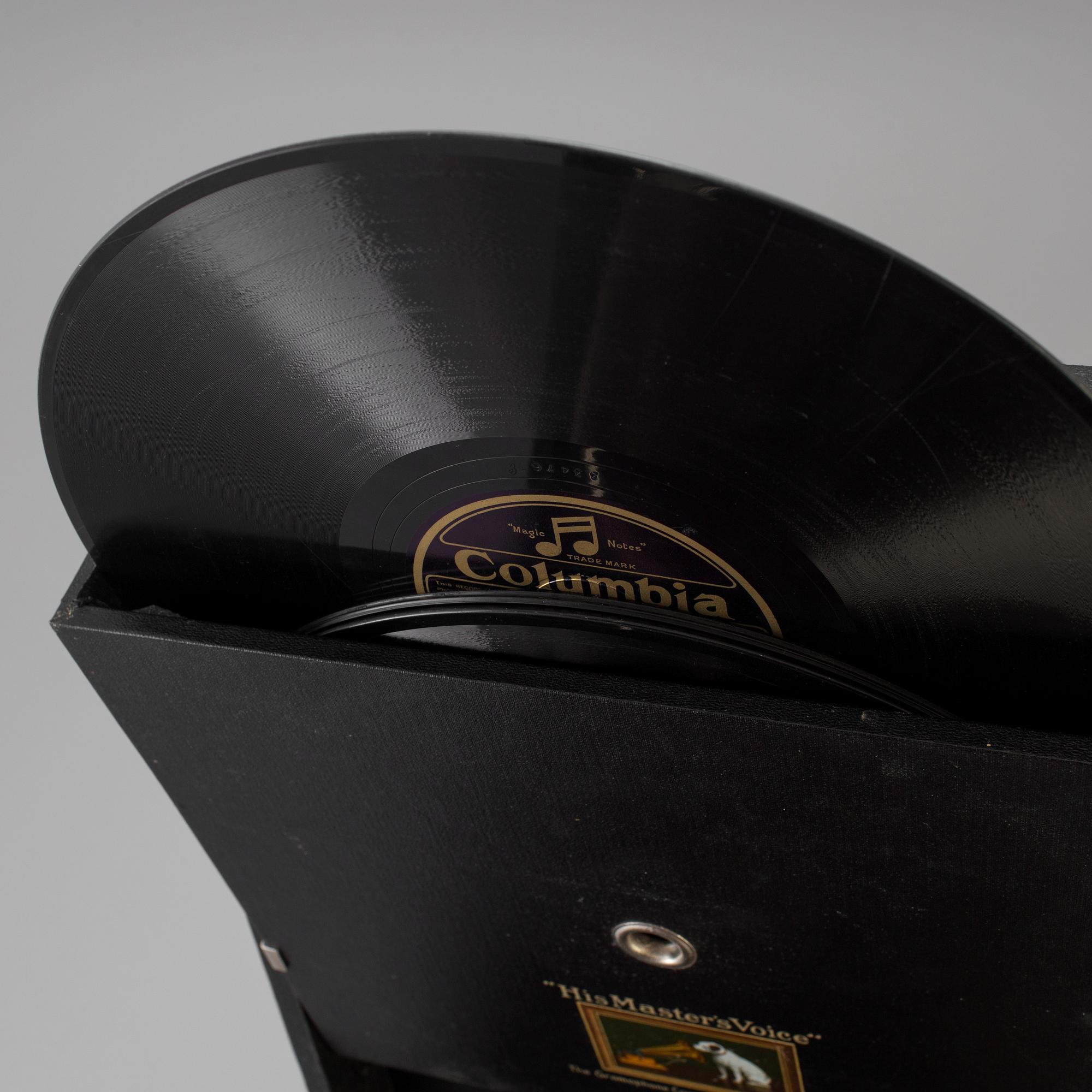 A TRAVEL Gramofon, His Master's Voice, early 20th century.