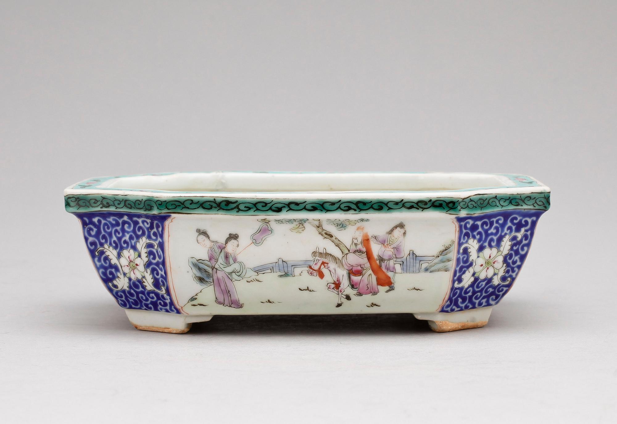 KAKTUSSKÅL, porslin, Kina sannolikt 1800-tal.