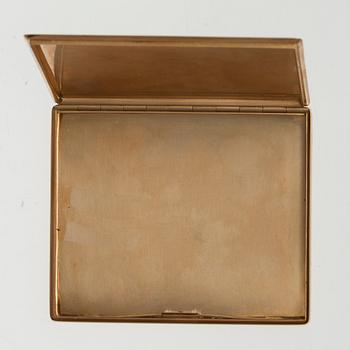 SAVUKERASIA, hopeaa, 18K kultaa onyx. Alfred Dunhill Pariisi 1940 l. Mitat 125 x 80 mm. Paino 197 g.