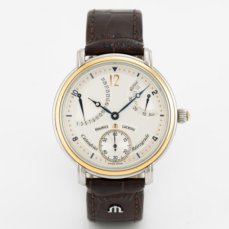 Maurice Lacroix, Masterpiece, Retrograde Calendar Power Reserve, wristwatch, 43 mm.