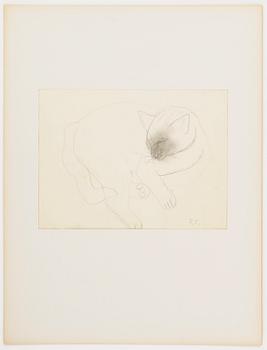 Ragnar Sandberg, blyertssteckningar, 4 st, signerade RS.