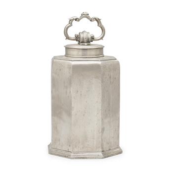 1637. A pewter wine jar by J F Logren 1776.