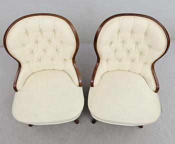 FÅTÖLJER, 1 par, 1900-talets mitt.
