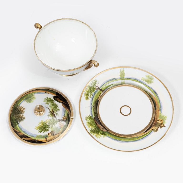 Service, 23 pieces, porcelain, Empire, first half of the 19th century.