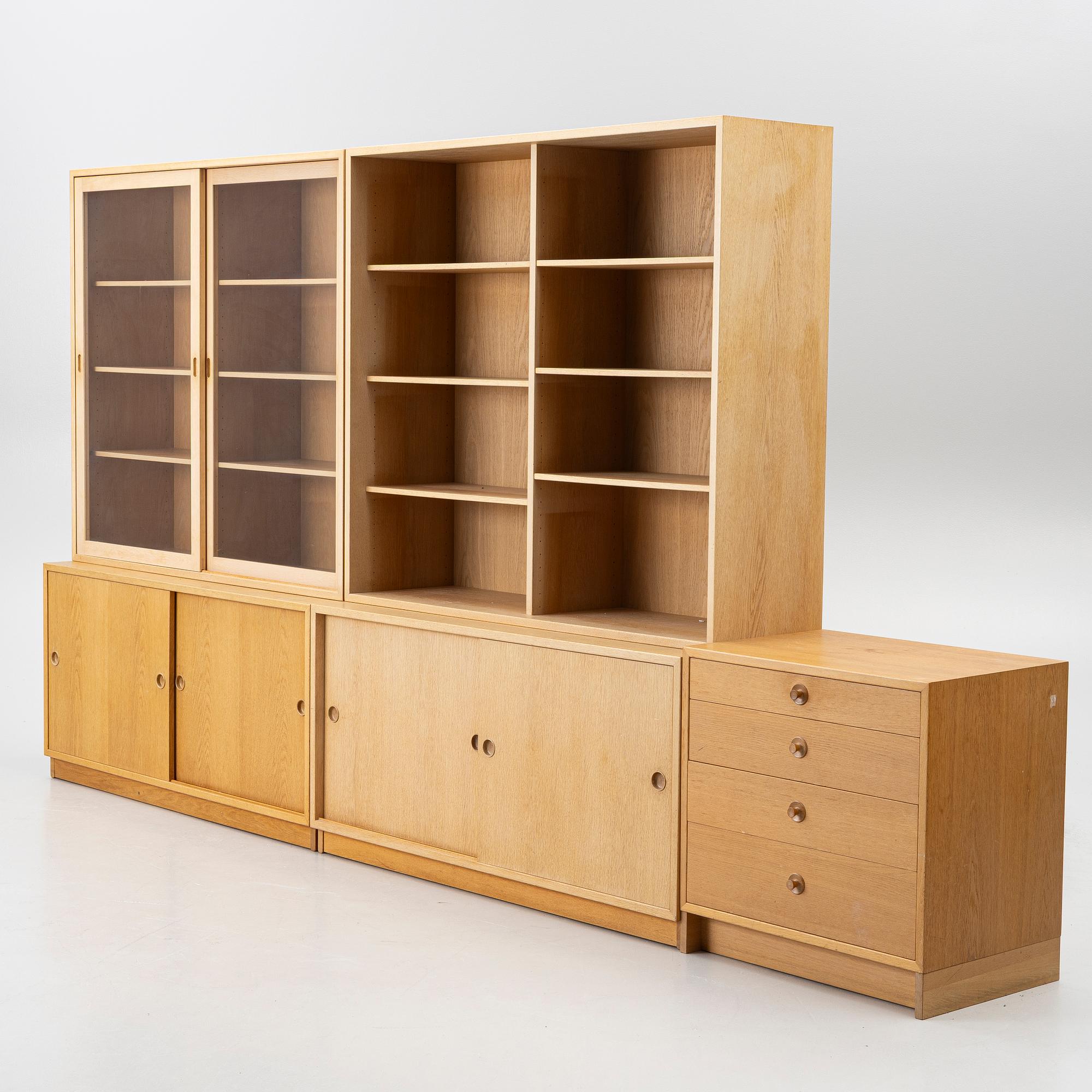 Børge Mogensen, bokhyllor, 2 st samt en byrå, "Öresund", Karl Andersson & Söner, 1900-tales andra hälft.