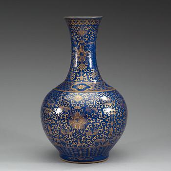 A powder blue vase, China, 20th Century.