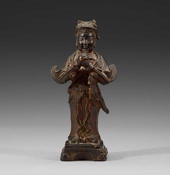 468. DAOISTISK GUDOM, brons, Mingdynastin (1368-1644).