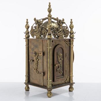 A Baroque style lantern clock, Daniel Møller, Denmark, 20th century.